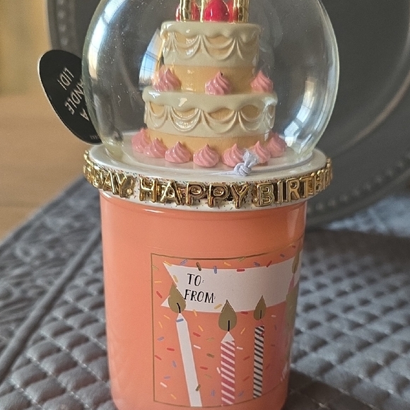 Bath & Body Works Birthday Vanilla Bean Candle Holder - Pink & Gold - Picture 7 of 10